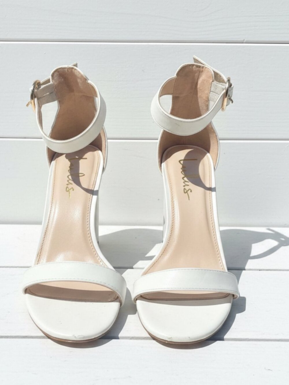 Lulus White Strappy Sandal, VGUC, Size 9